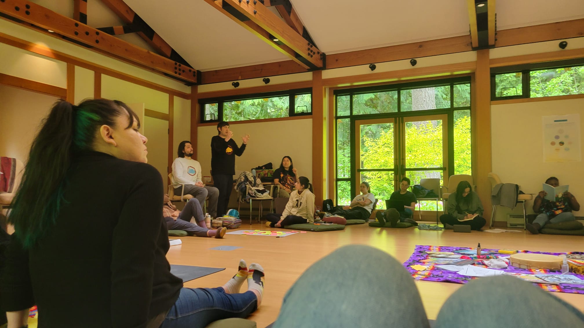 Retreat 3 Co Learner Presenter Clyde Tallio Nuxalk Nation, The Gathering, Brew Creek Centre, Whistler BC, May 28 2024 / Photo: Rayanna Seymour-Hourie